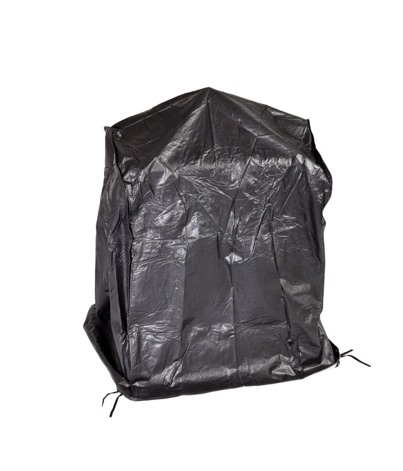 Fire Sense 60370 Patio Wood Burning Patio Fireplaces Vinyl Cover Outdoor Protective Felt Lined Interior 10 Gauge Vinyl Waterproof Weather Resistant Cover with Zipper & Fabric Ties - Black - Image 1